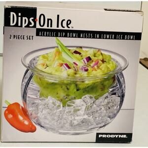 Prodyne 2014 Dips on Ice Acrylic Clear Dip Condiment Serving Bowl 16oz